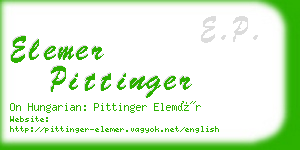 elemer pittinger business card